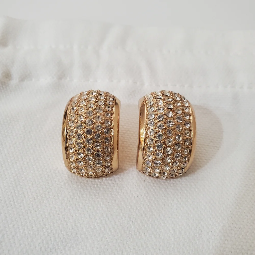 Christian Dior Gold Bling Dome Earrings